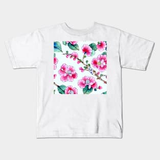 Famille rose chinoiserie style seamless pattern Kids T-Shirt